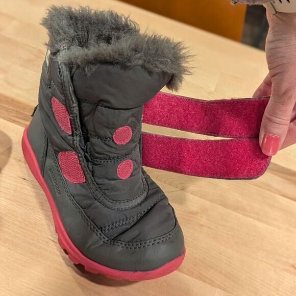 Sorel Whitney Strap Boot Toddler Little Kid Size 11 Pink Gray - Picture 8 of 12